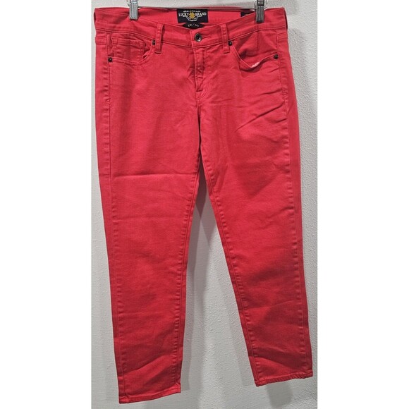 Lucky Brand Women's Charlie Capri Red Jeans Size 10/30 - Picture 1 of 13